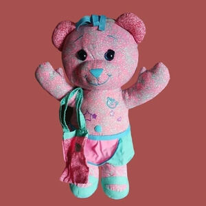Doodle bear plush stuffed toy  pink washable teddy bear "17"inch